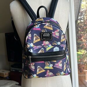 Star Wars Character Loungefly Backpack Purple and Black